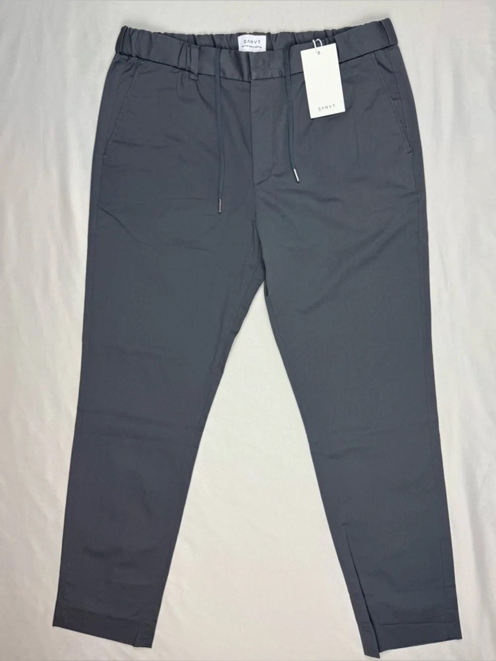 SANVT Mens The Smart Chino Pants Sz Large Shorter Grey Handmade A2